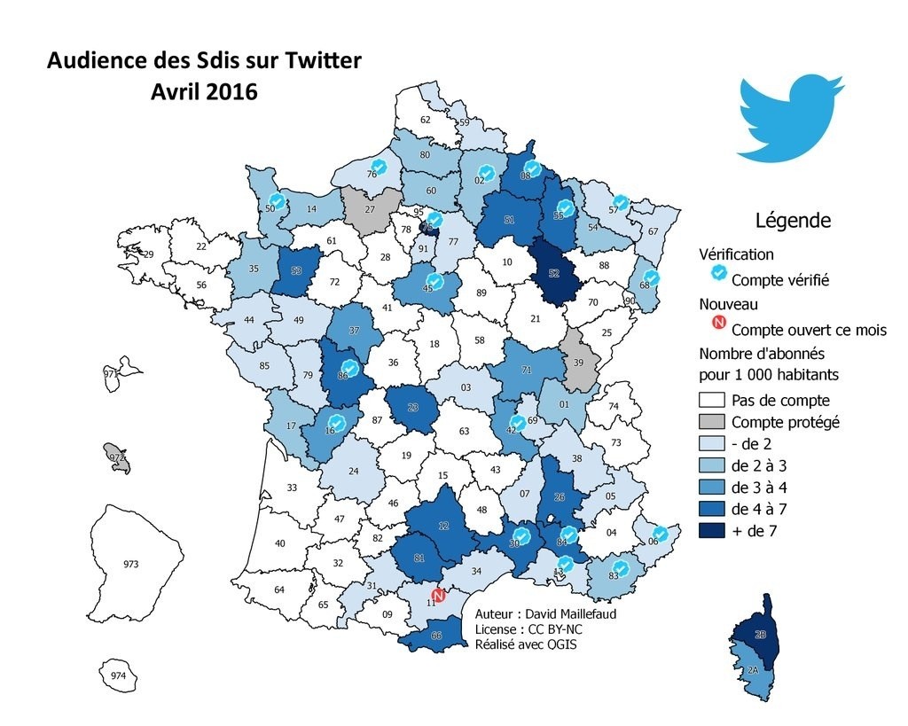 SDIS et Préfectures sur Twitter et Facebook