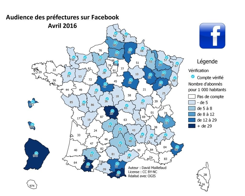 Audience des Préfectures sur Facebook