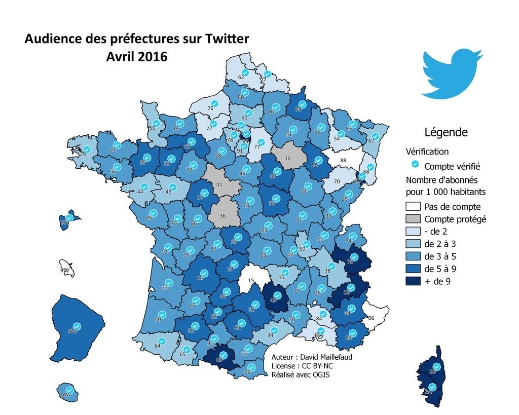 Audience des Préfectures sur Twitter 